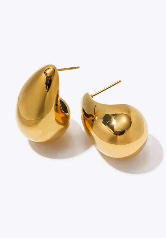 Teardrop Chunky Gold Earrings