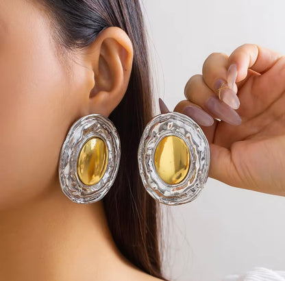 Antique Silver Gold Earrings