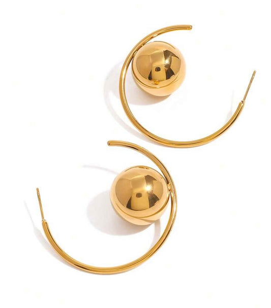 Ball Hoop Earrings